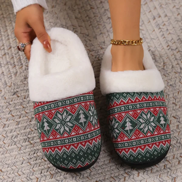 Christmas Cute Bedroom Slides Non-Slip Thermal Plush Footwear Soft Fluffy Cartoon Slippers House Slippers for Men Women - Image 4
